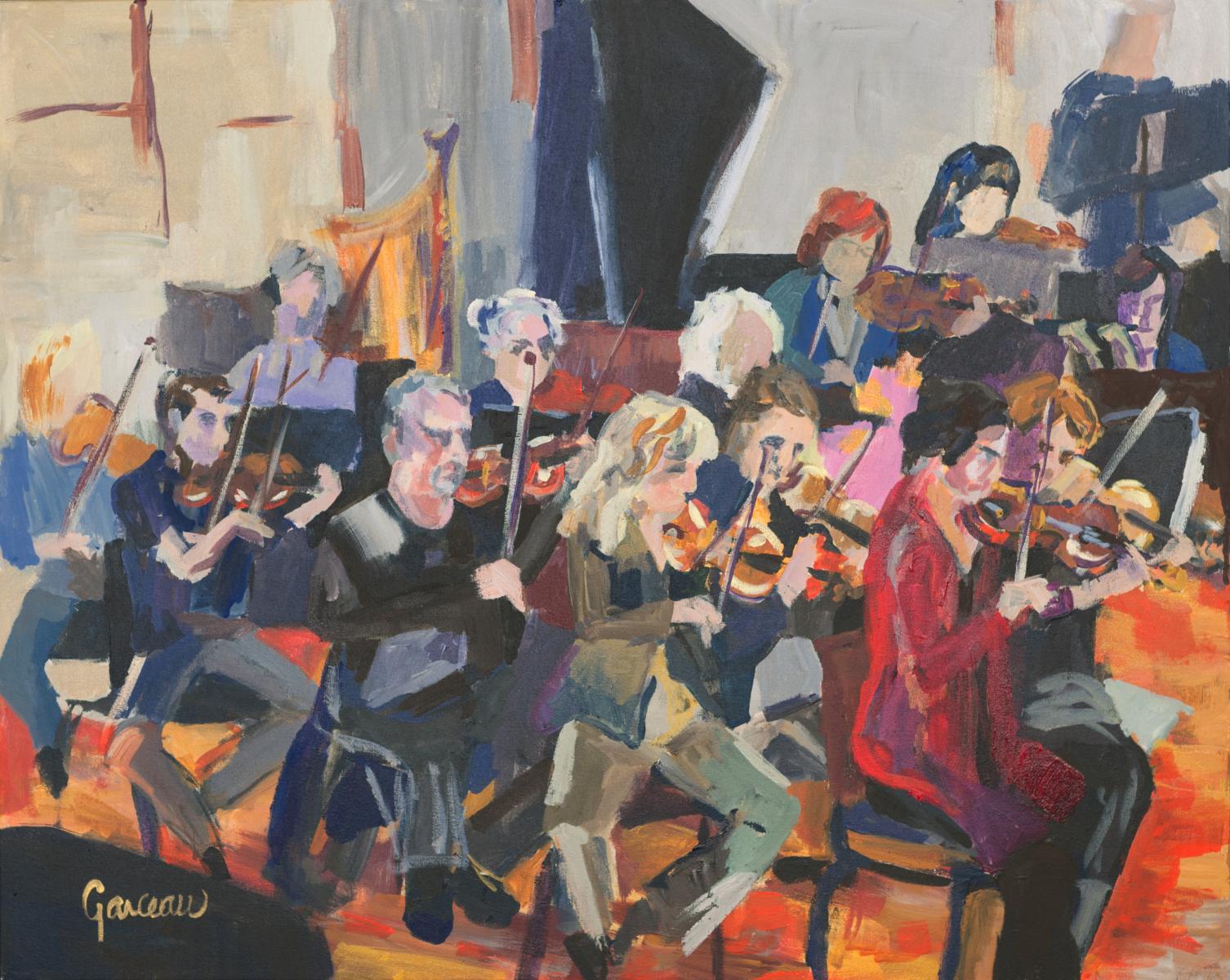 Orchestre Métropolitain - Premiers violons - Acrylique - 24 x 30" - 2012 - VENDUE